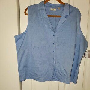 Worthington Women's sleeveless shirt, blue, size 22/24